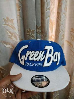 Brand New Green Bay Packers Blue And White Flat-brim Hat