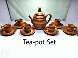 Brown And Beige Teapot Set