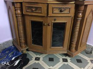 Brown Wooden Cabinet With Drawer