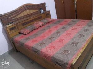 Durable wooden Double bed box with mattress