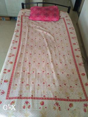 Excellent condition iron cot with mattress pillow