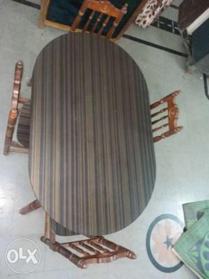 Four Seater Solid Wood Dining Table Set (Teak