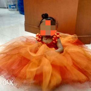 Girl's Orange Ballgown