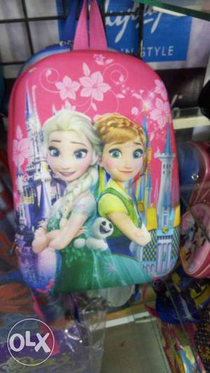 Girl's Pink Disney Frozen Elsa And Anna Backpack