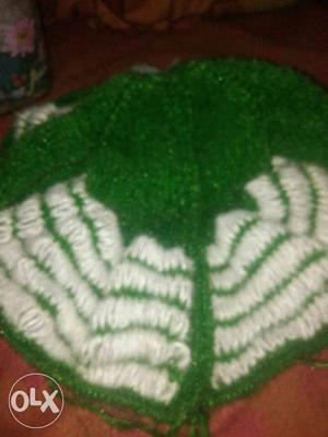 Green And White Knit Cover