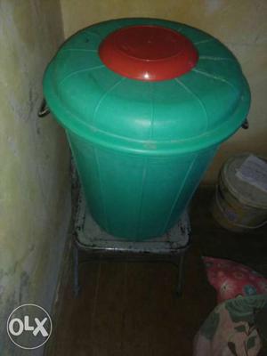 Green Plastic Pail With Lid