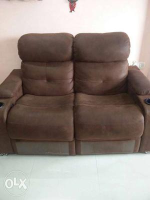 Motorised Recliner Sofa with a cup holder with a