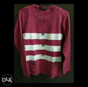New pink sweater size L