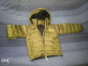 Olive -colored Zip-up Snow Jacket