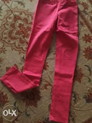 Pink denim waist- elastic. hardly used once.