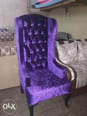 Purple And White Floral Sofa Chair