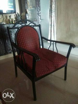Red And Black Metal Armchair