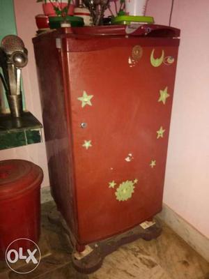 Red And White Floral Wooden Cabinet