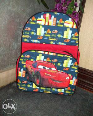 Red, Green, And Blue Lightning McQueen Backpack