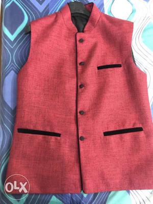 Red Nehru Jacket Brand New Size 