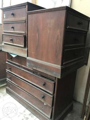 Three Brown Wooden Dressers - Imported