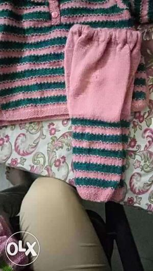 Toddler's Pink And Green Pajama Pants