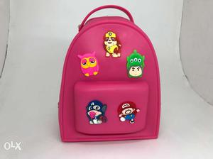 Toddler's Pink, Blue, White, And Green Backpack