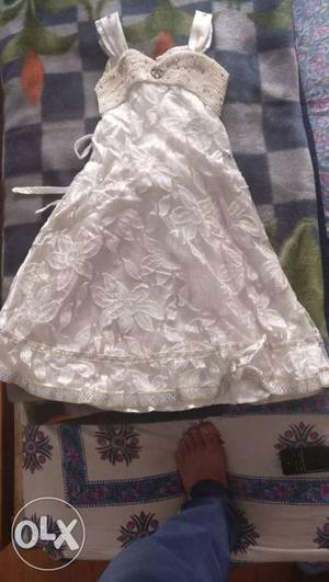 White netted dress one piece for 6-7 years old