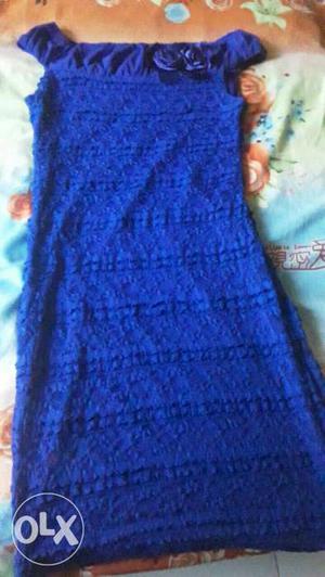 Women's Blue Knitted Dress