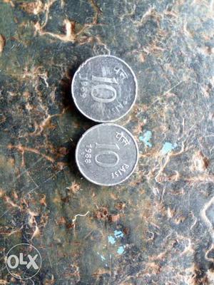 2 Round 10paise coin