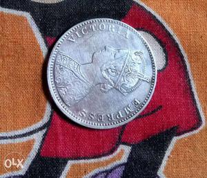 Ancient india-- Queen victoria silver coin