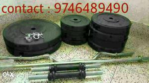 Bars and weights detail 50 kg weight plates and