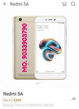 Brand New with seal packed Redmi 5A gold 3gb / 32