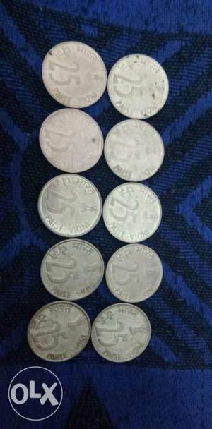 Old coins 25paise 50paise 10paisa Anna sell