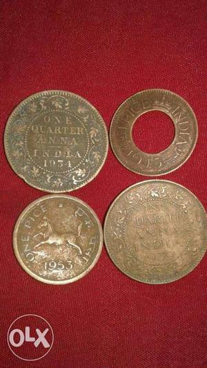 Per coin 155rs.. old and unique copper coins...