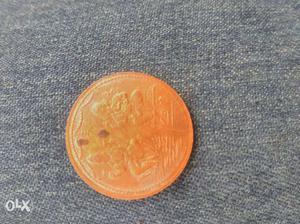 Round Deities Emboss Copper Coin
