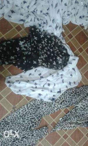 White, Black, And Gray Scarfs