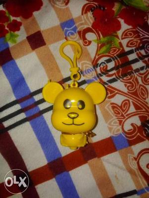 Yellow Mouse Plastic Keychain