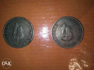 2 old coin  half rupee
