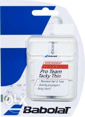 Babolat Pro Team Tacky Thin Tacky Touch Grip(White, Pack of