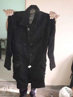 Black overcoat full length, very warm