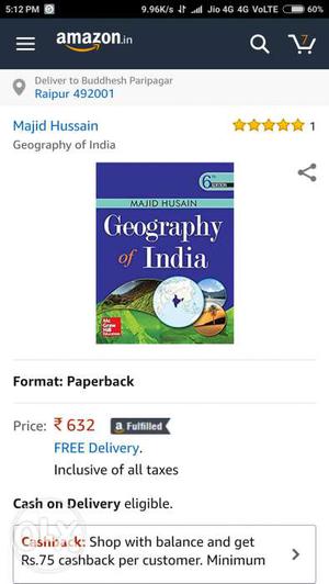 Geography of india 6th edition by majid husain an