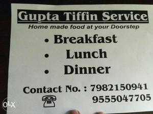 Gupta Tiffin Service Signage