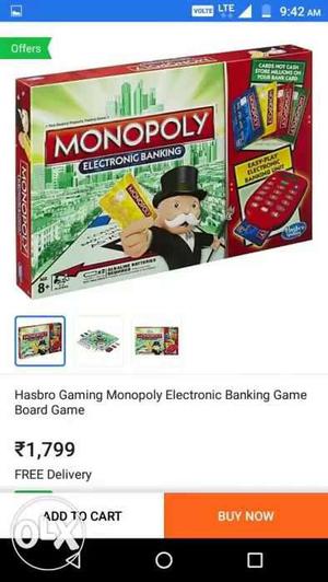 Hasbro Monopoly Gaming Electronic Banking Game Board