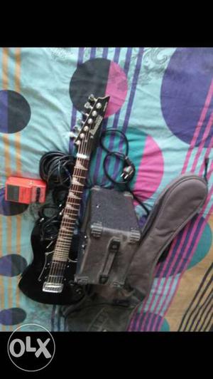 Ibanez electric guitar with amplifier,connector