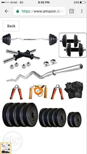 New like Set of dumbels with rubber weights for sale