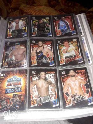 Nine WWE Wrestling Collectible Cards