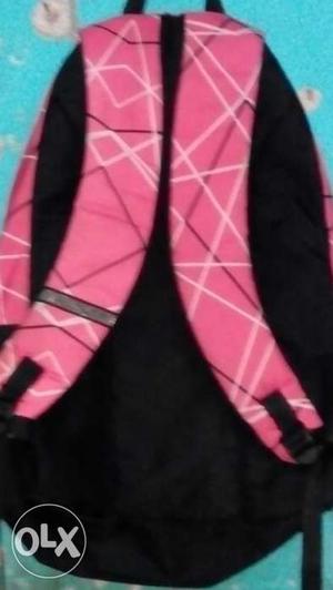 Pink And Black Backpack