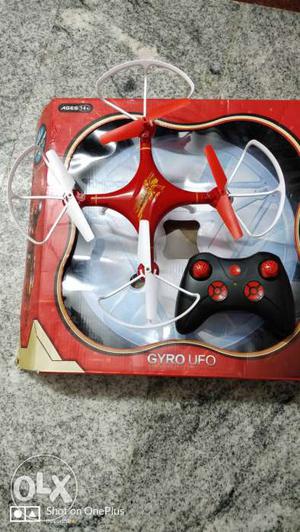 Red And White Gyro UFO Quadcopter Drone In Box