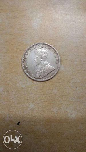 Round British Indian Coin Silver-colored Coin