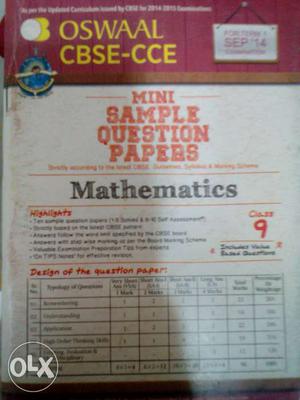 Set of oswaal Sample question papers for grade 9