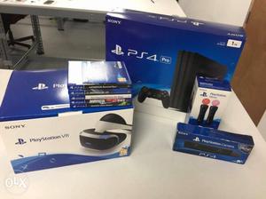 Sony PS4 Console With Controller And VR Game Cases