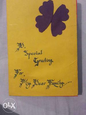 Yellow And Purple Greeting Card
