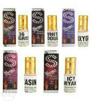 A set of 5 roll ons perfumes
