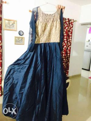 Beautiful blue and golden Gown